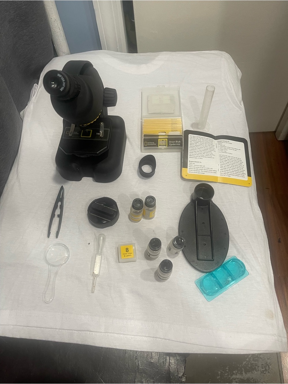 National Geographic Black STEM Microscope Kit with Yellow Accent Accessories